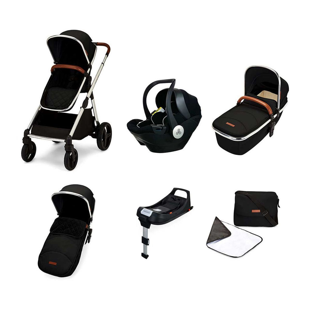 Ickle Bubba Eclipse i-size travel system with mercury car seat and isofix base jet black