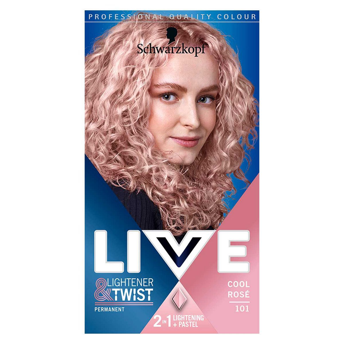 Schwarzkopf LIVE Lightener + Twist Cool Rose 101 Permanent Hair Dye Permanent Hair Dye Boots   