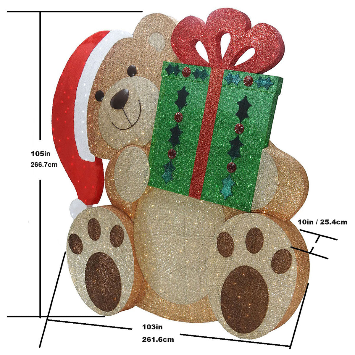 8.7ft (2.6M) Jumbo Bear with 600 LED Lights - McGrocer