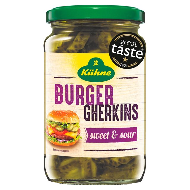 Kuhne Burger Crinkle Cut Gherkins   330g