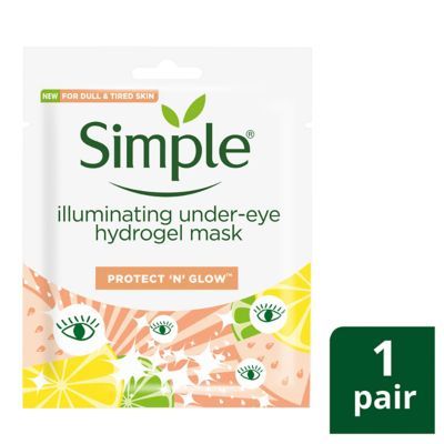 Simple Kind to Skin Brightening Hydrogel Mask with naturally derived fruit enzymes Eye Mask for fine lines and dark circles 2pc Make Up & Beauty Accessories Boots   