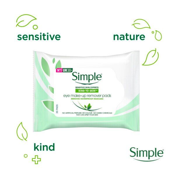 Simple Kind to Skin Eye Make-Up Remover Pads 30pc GOODS Superdrug   