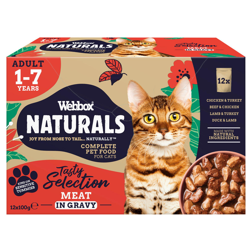 Webbox Naturals Adult Meat in Gravy Wet Cat Food 12x100g