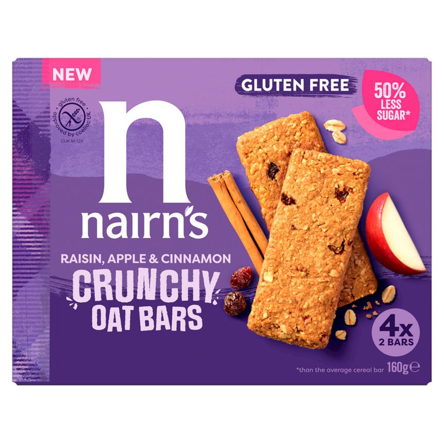 Nairn's 8 Raisin, Apple & Cinnamon Crunchy Oat Bars