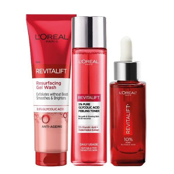 L'Oreal Paris Revitalift Glycolic Acid Skincare Bundle GOODS Superdrug   