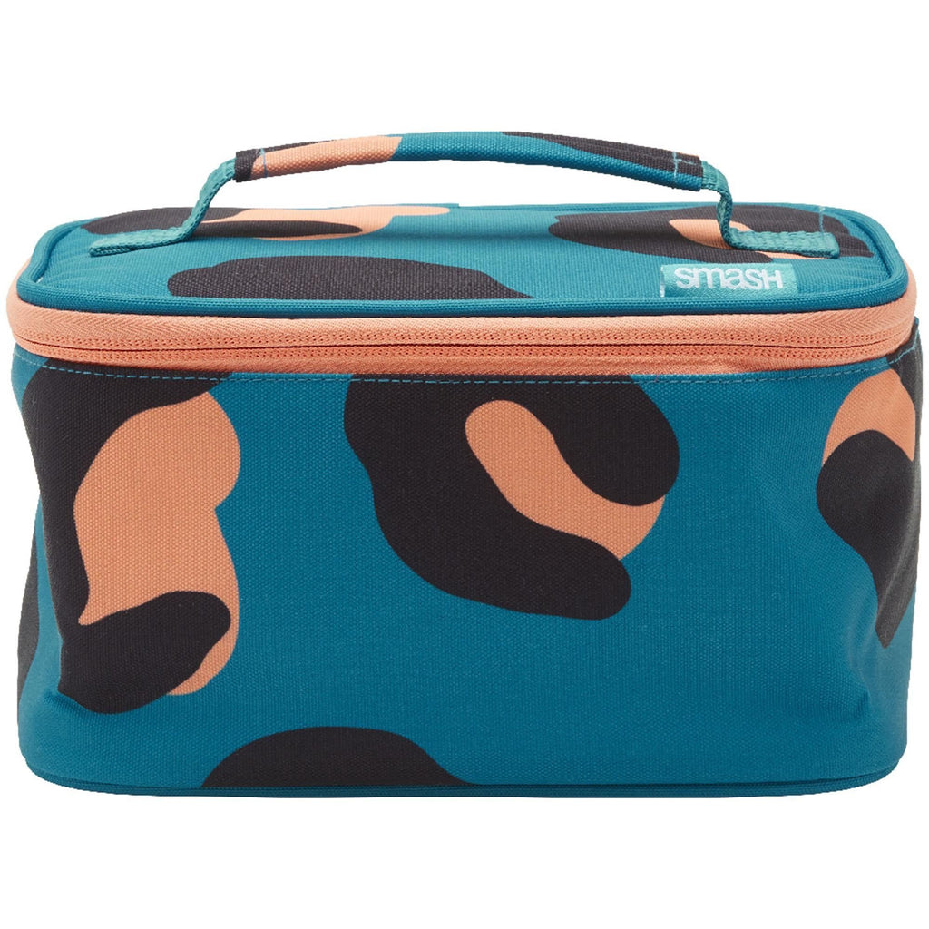 Smash Leopard Print Lunch Bag Teal & Orange