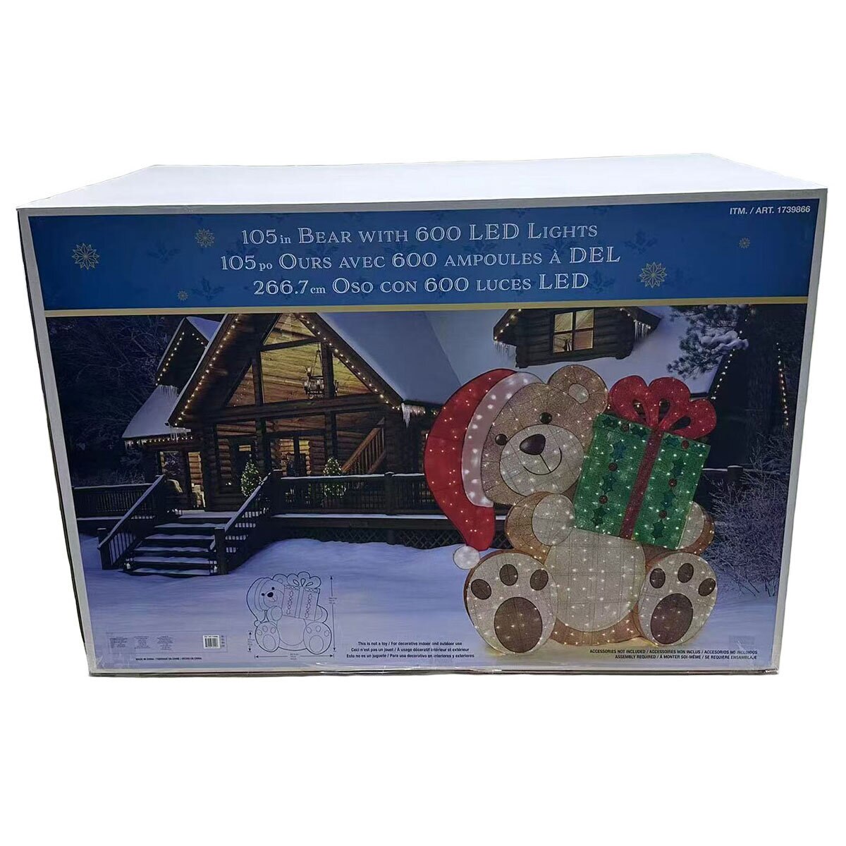 8.7ft (2.6M) Jumbo Bear with 600 LED Lights - McGrocer