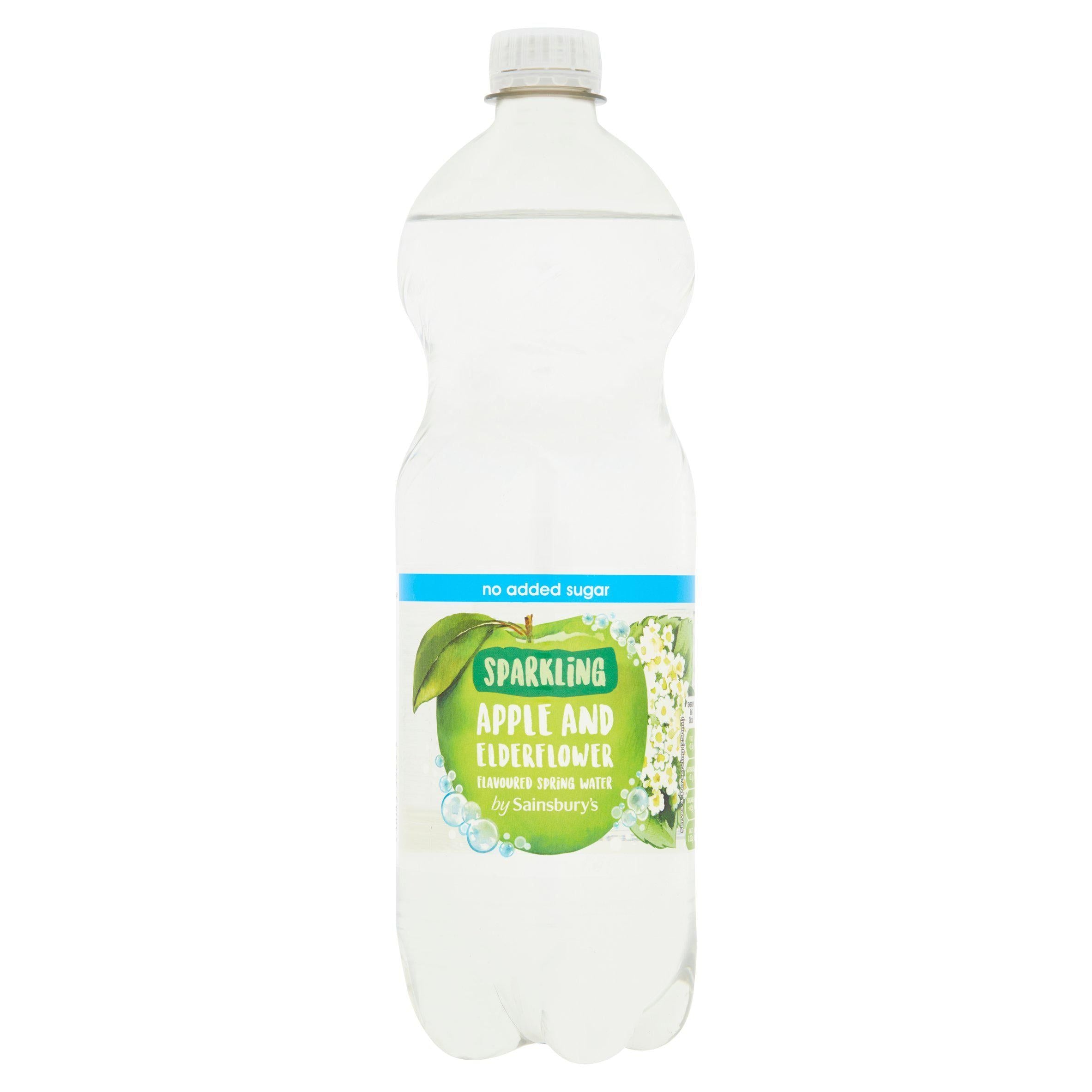 Sainsbury's No Added Sugar Sparkling Apple & Elderflower Flavoured Spring Water 1L All Sainsburys   