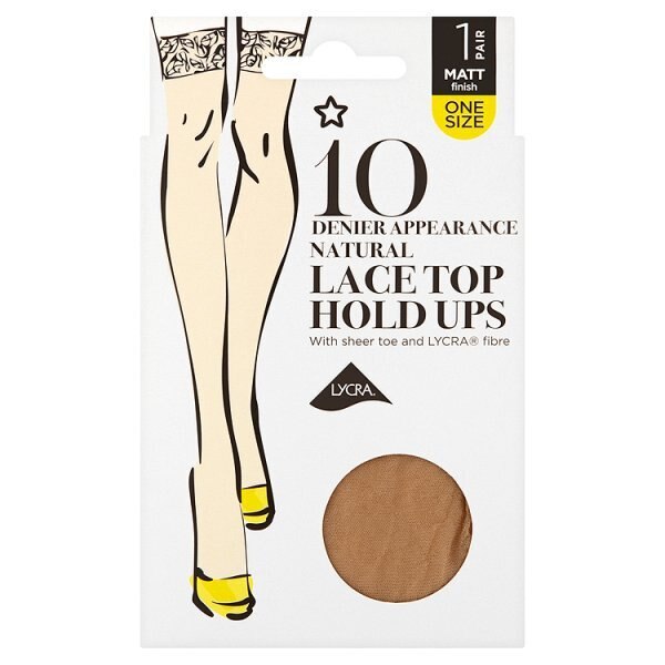 Superdrug 1 Pack Sheer Lace Top Hold Up Natural