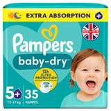 Pampers Baby-Dry Nappies Size 5+ (12-17kg) Essential Pack   35 per pack