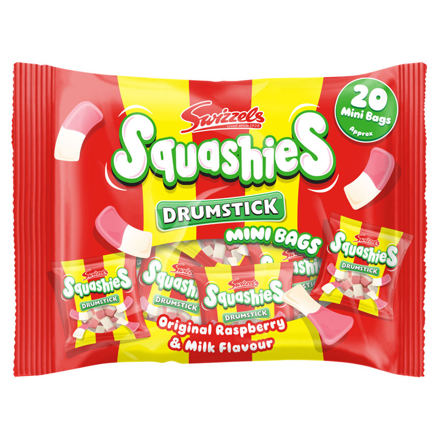 Swizzels Drumstick Squashies Mini Bags Raspberry & Milk Flavour 20 Pack GOODS ASDA   