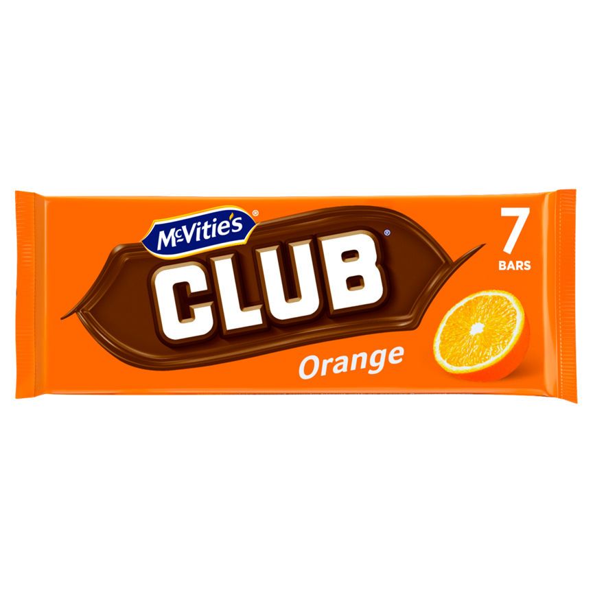 McVitie's Club Orange Chocolate Biscuit Bars Multipack 7x23g