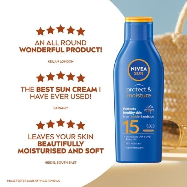 NIVEA SUN Suncream Lotion Protect & Moisture SPF15 200ml