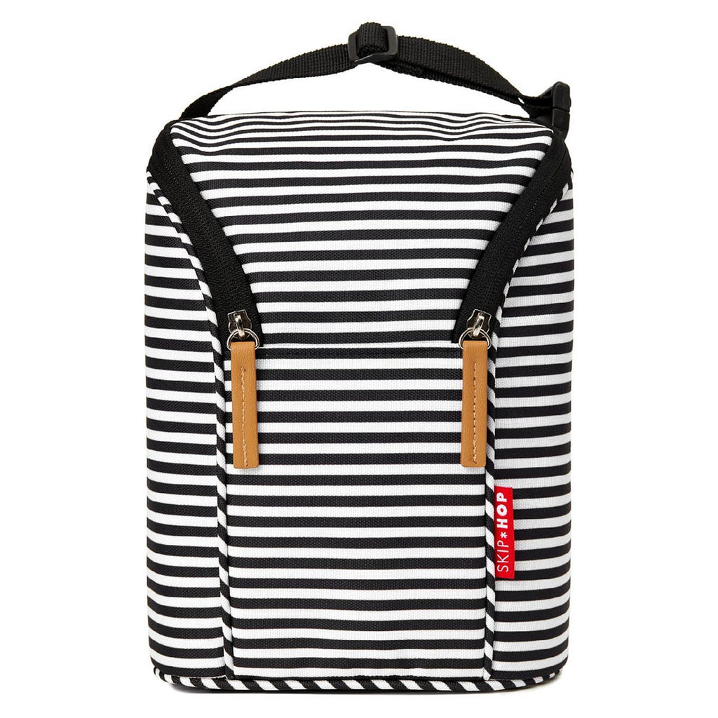 Skip Hop Double Bottle Bag Black & White Stripe