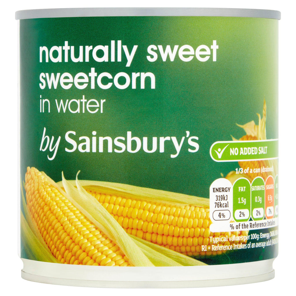 Sainsbury's Naturally Sweet Sweetcorn in Water 325g (260g*)