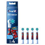 Oral-B Kids Spiderman Brush Heads for Electric Toothbrush, 4 Brush Heads Dental Boots   