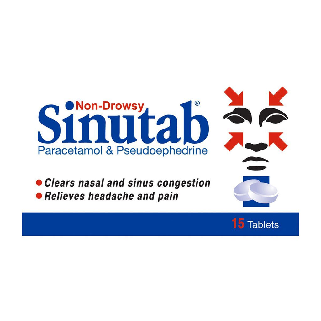 Sinutab Non-Drowsy - 15 tablets