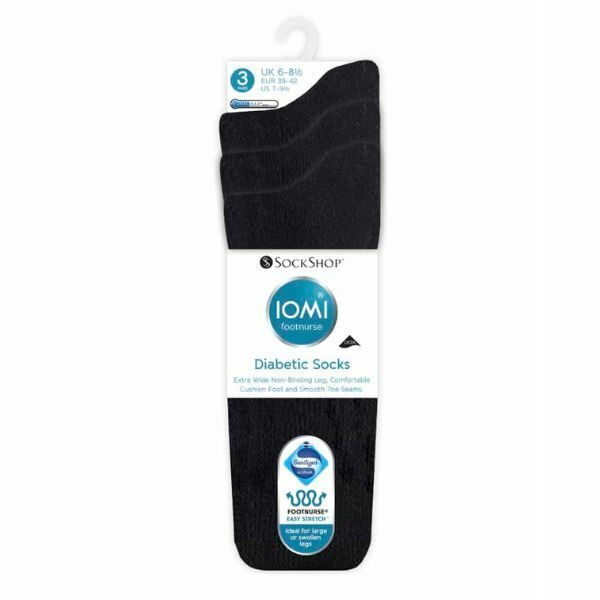 IOMI 3 Pairs of Diabetic Socks for Swollen Legs 6-8.5 UK