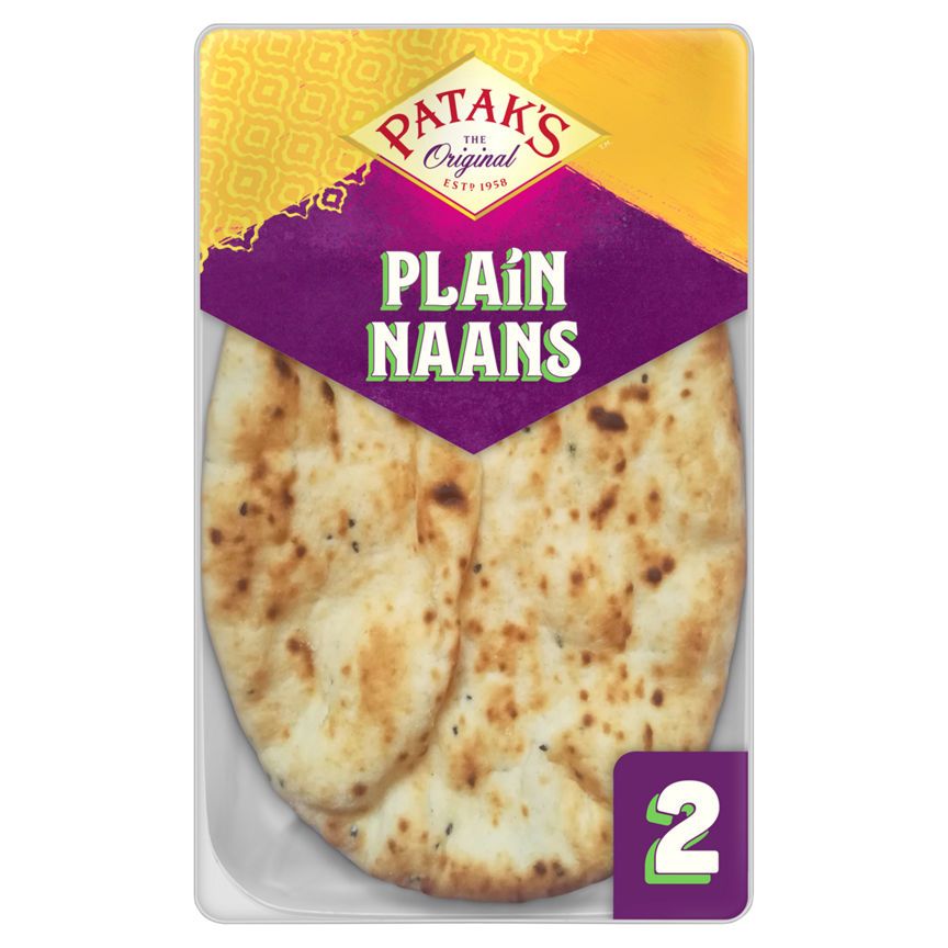 Patak's The Original 2 Flame Baked Plain Naans