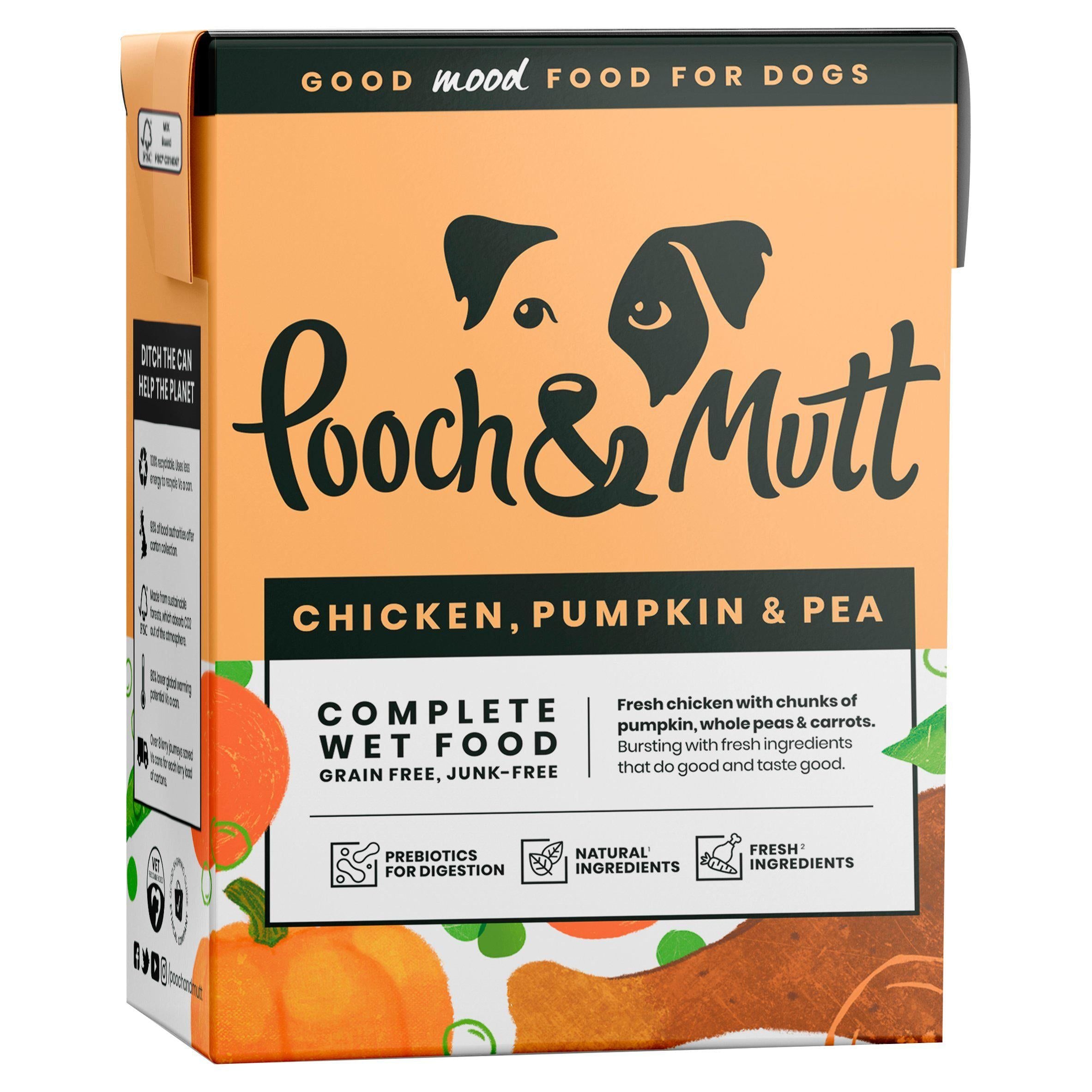 Pooch & Mutt Chkn Pumpkin & Pea 375g Advanced nutrition dog food Sainsburys   