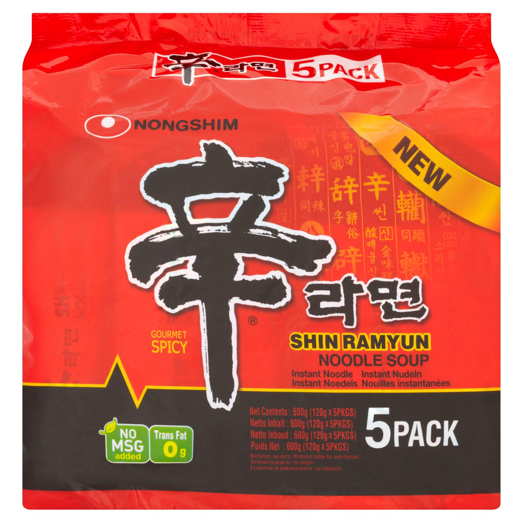 Nongshim Shin Ramyun Noodle Soup Gourmet Spicy 5x120g