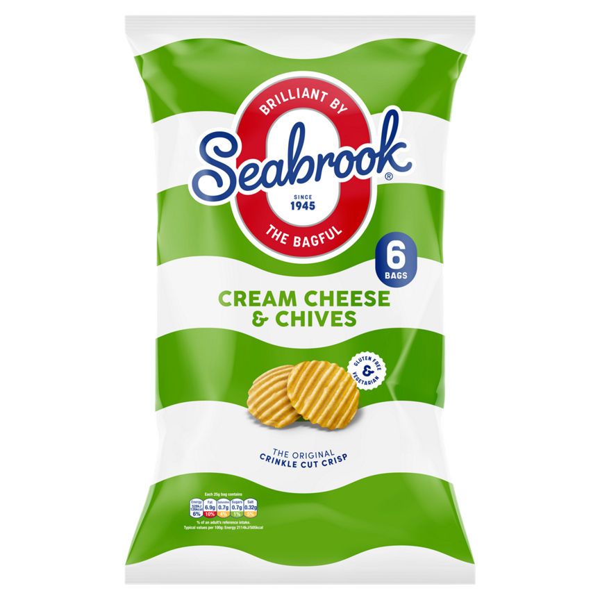 Seabrook Crinkle Cut Cream Cheese & Chives Multipack Crisps