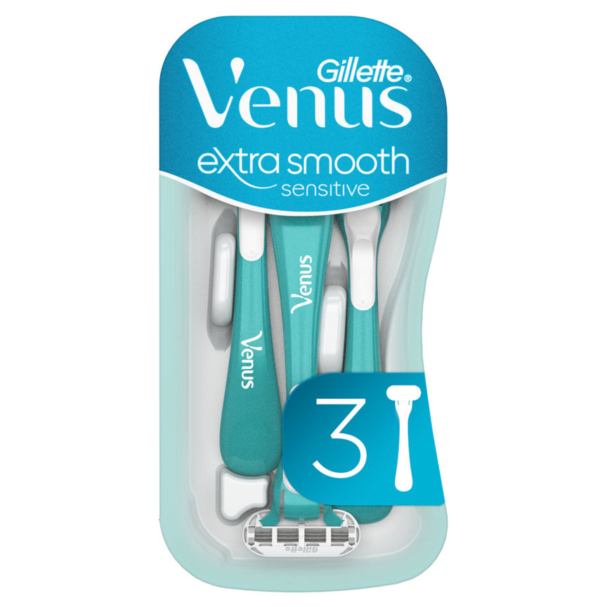 Venus Extra Smooth Sensitive Disposable Razors Women's Toiletries ASDA   