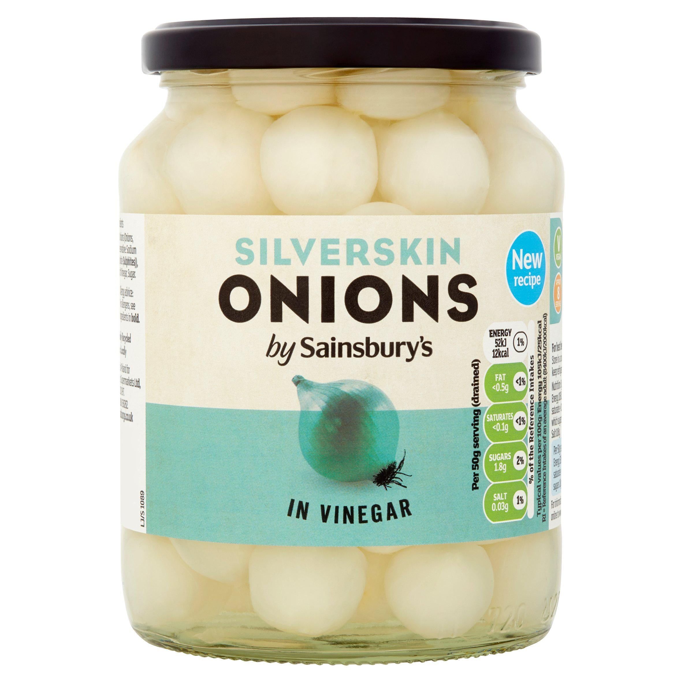 Sainsbury's Silverskin Onions in Vinegar 680g (360g*) Pickled food Sainsburys   