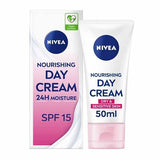 NIVEA Nourishing Day Cream Dry & Sensitive Skin SPF15 50ml GOODS Superdrug   