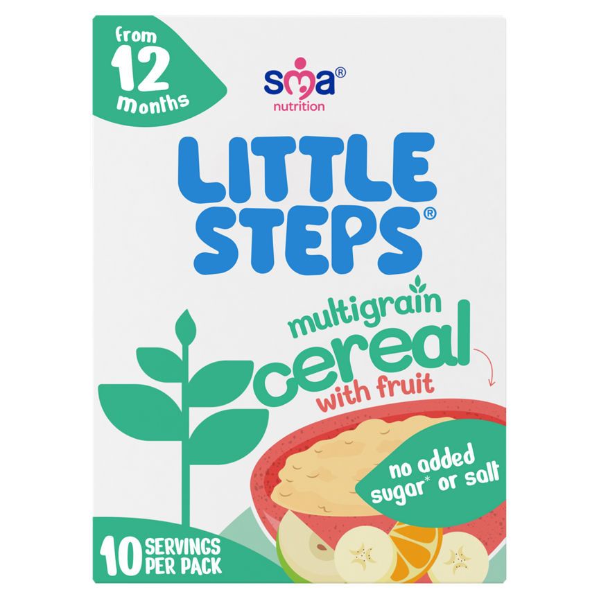 Little Steps Multigrain Cereal with Fruit, for babies 12 months+, No Added Sugar, 10 servings per pack