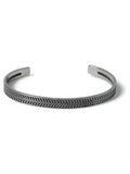 DCK Mens Silver Tone Stainless Steel Plait Cuffed Bangle