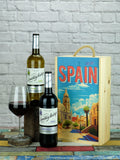 Le Bon Vin Spanish Rioja Wines 2 Bottle Wooden Gift Box