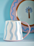 Eleanor Bowmer Set of 2 Blue Electric Coast Blue Wave Mugs