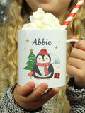 Personalised Christmas Penguin Plastic Mug by PMC