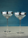 Artland Set of 2 Blue Filigree Champagne Saucers