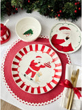 12 Piece Red Christmas Santa Dinner Set