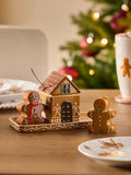 Brown Christmas Gingerbread Centrepiece with Salt and Pepper Shakers and Condiment Pot