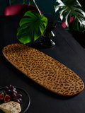 Natural Wood Leopard Pattern XL Serve Board