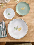 12 Piece Sage Green Chicken Dinner Set