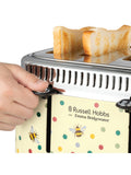 Russell Hobbs Cream Emma Bridgewater Bumble Bee Polka Dot 4 Slice Toaster