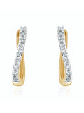 The Diamond Store 9K Gold 0.11ct Diamond Hoop Earrings