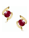 The Diamond Store Red Ruby 0.73CT 9K Yellow Gold Earrings