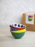 Kitchencraft Set of 4 Mutli Coloured Patterned Ceramic Cereal Bowls
