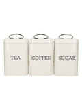 Kitchencraft Cream Vintage-Style Coffee, Sugar and Tea Canisters