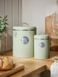 Set of 2 Sage Green Bread Bin and Treat Storage Jars