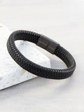 Treat Republic Mens Personalised Braided Leather Bracelet