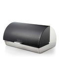 Swan Black Bread Bin with Roll Top Design and Ventilation