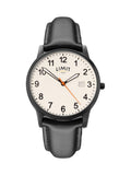 Limit Mens Round 38mm Black Analogue Watch with Black Strap