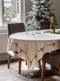 Gallery Home Red Heritage Bow Christmas Printed Table Cloth 180cm