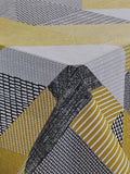 Catherine Lansfield Ochre Yellow Larsson Geo 100% Cotton Table Cloth
